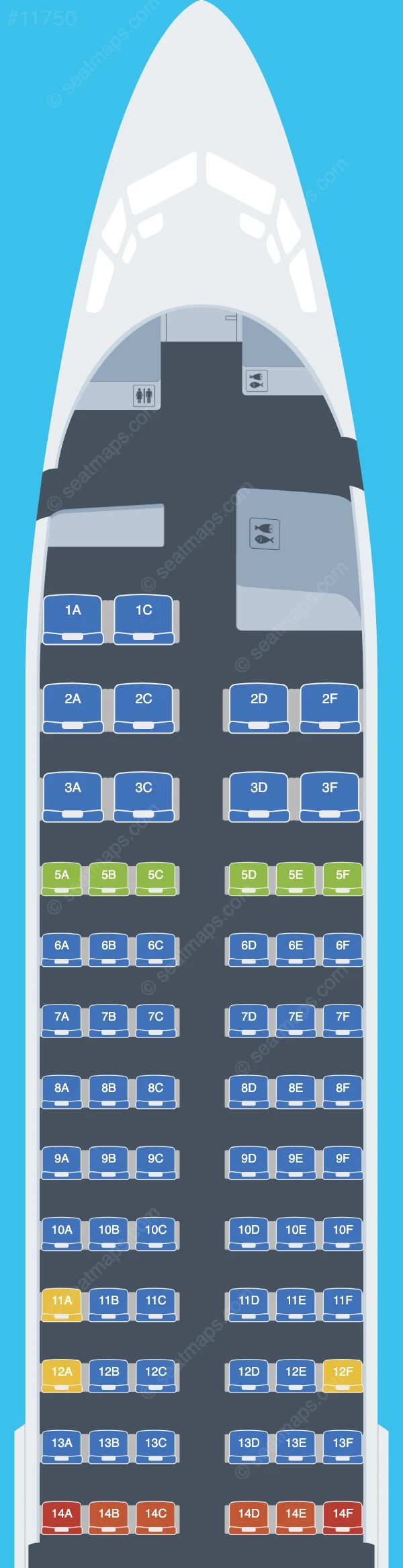 Nauru Airlines Boeing 737-800 seatmap preview