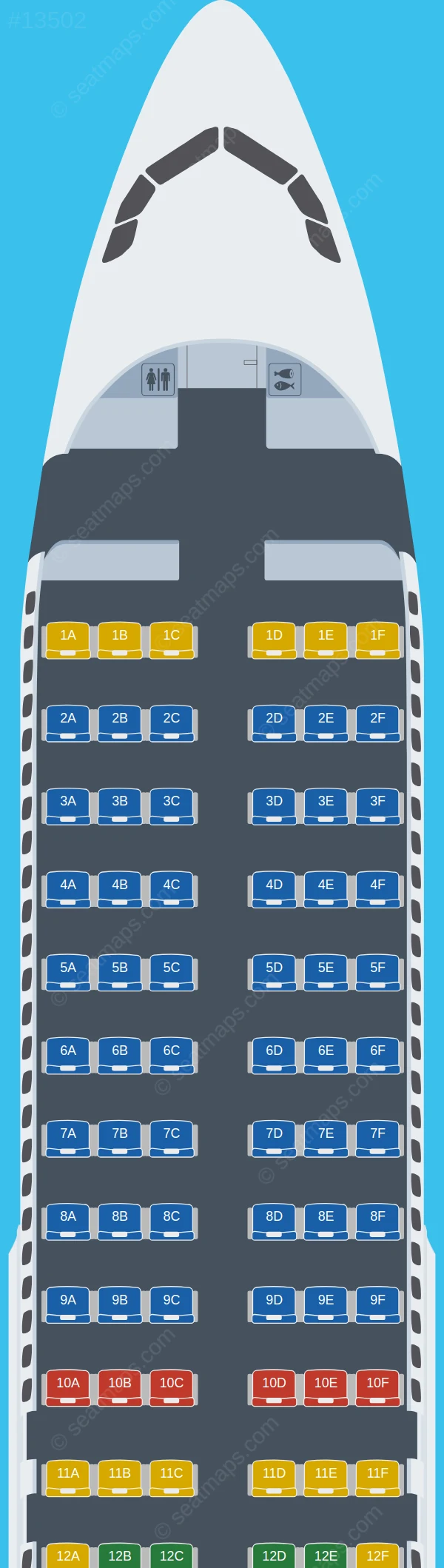 Air Arabia Dammam Airbus A320-200 seatmap preview