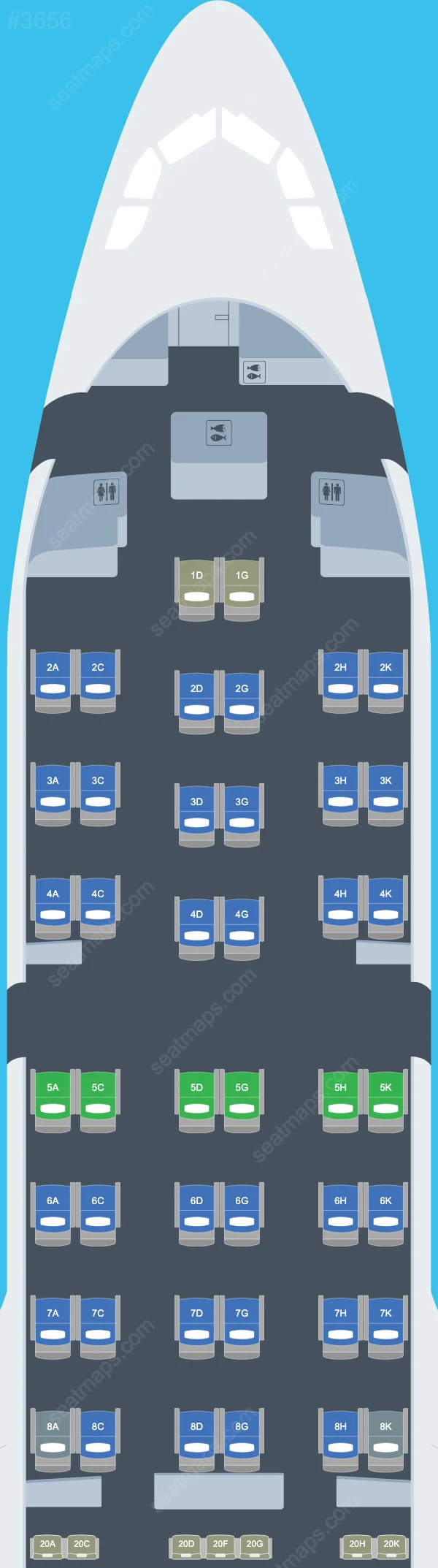 Middle East Airlines Airbus A330-200 seatmap mobile preview