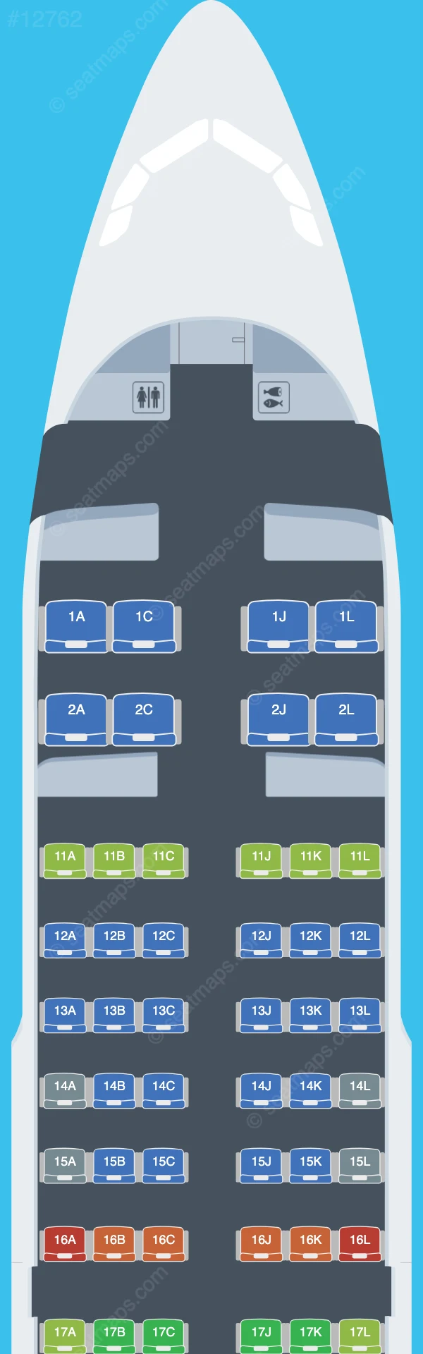 Air China Airbus A319neo seatmap preview