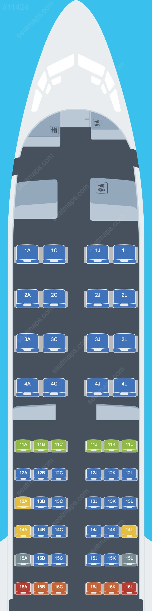 ASKY Airlines Boeing 737 MAX 8 aircraft seat map  737 MAX 8