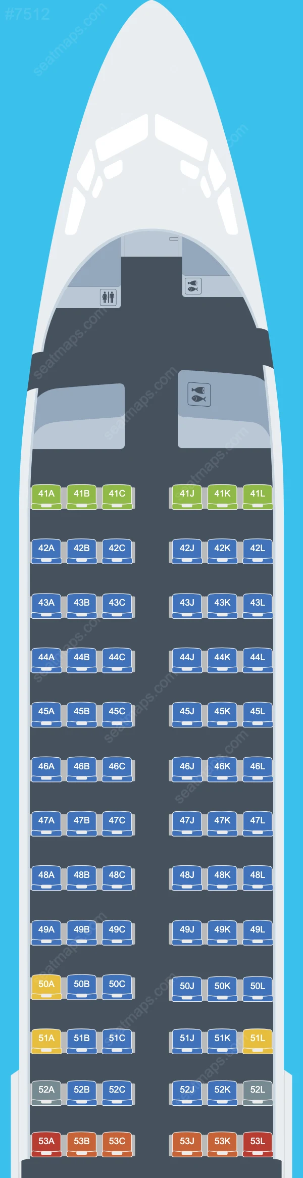 Plans des sièges de l'avion Boeing 737-800 de Hebei Airlines 737-800 V.2
