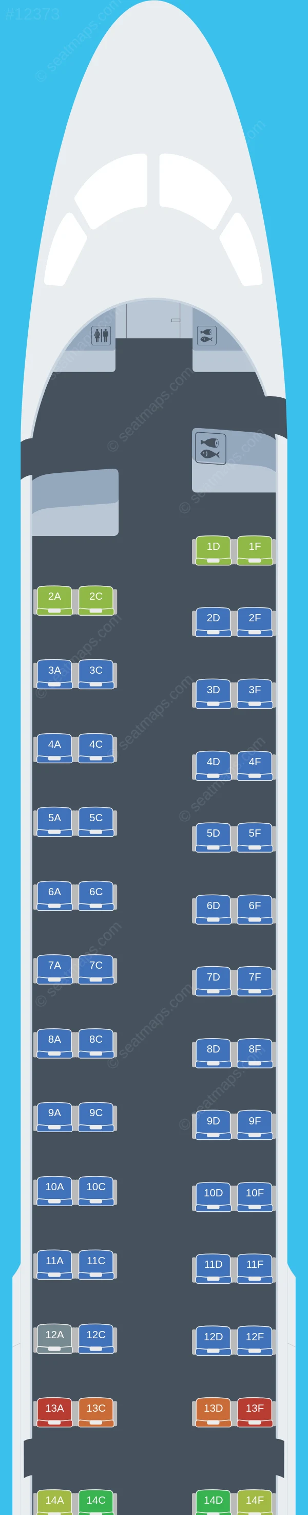 Helvetic Airways Embraer E195 seatmap preview