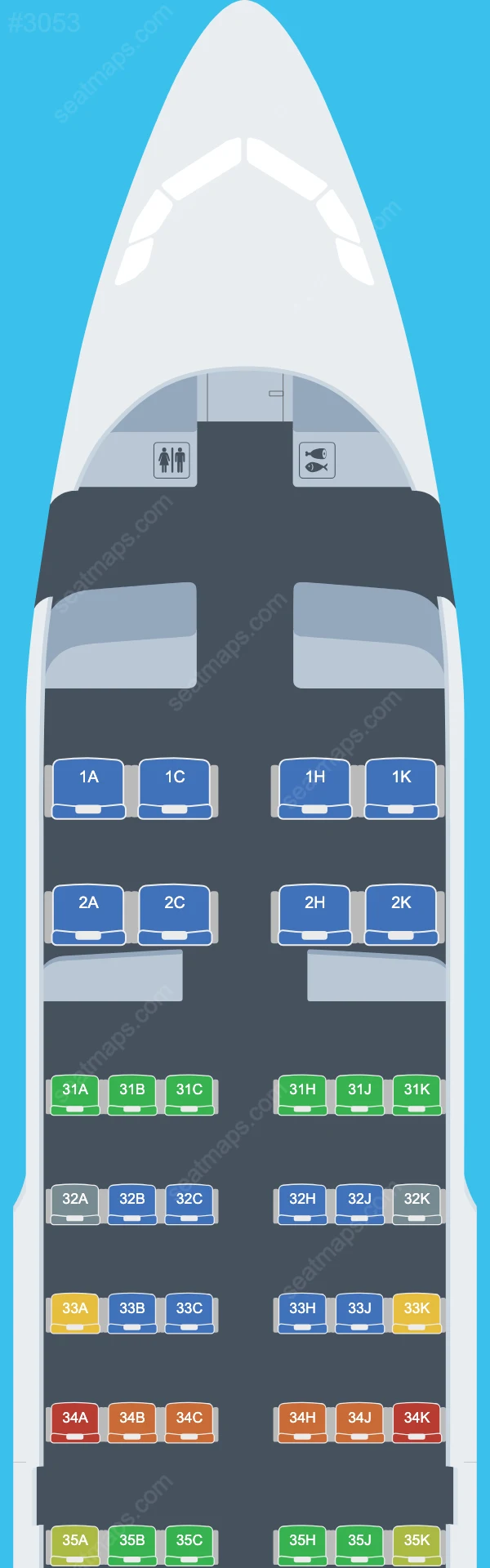 China Southern Airbus A319 Seat Maps A319-100 V.2