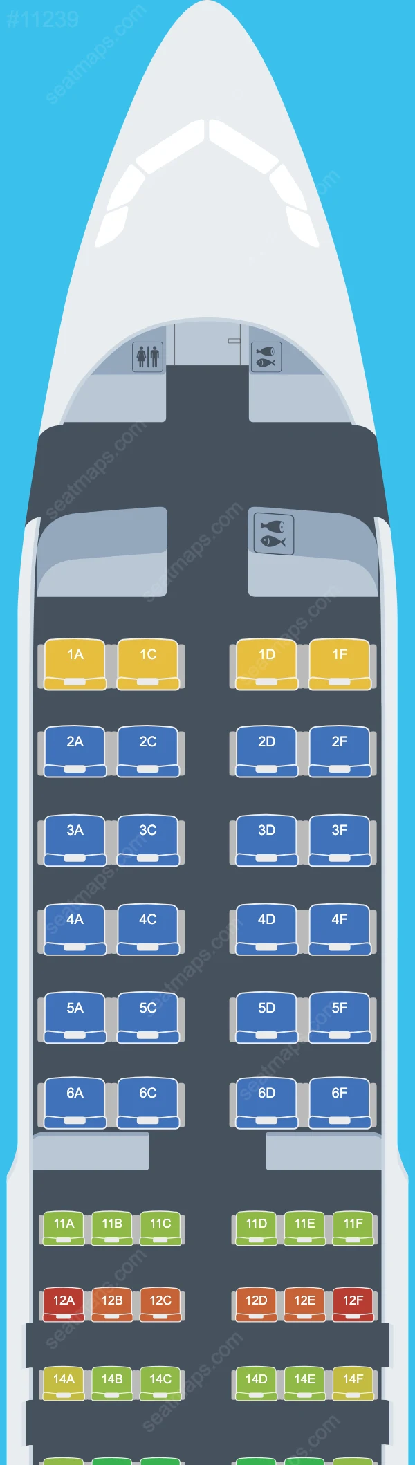 SmartLynx Airbus A320-200 V.3 seatmap mobile preview