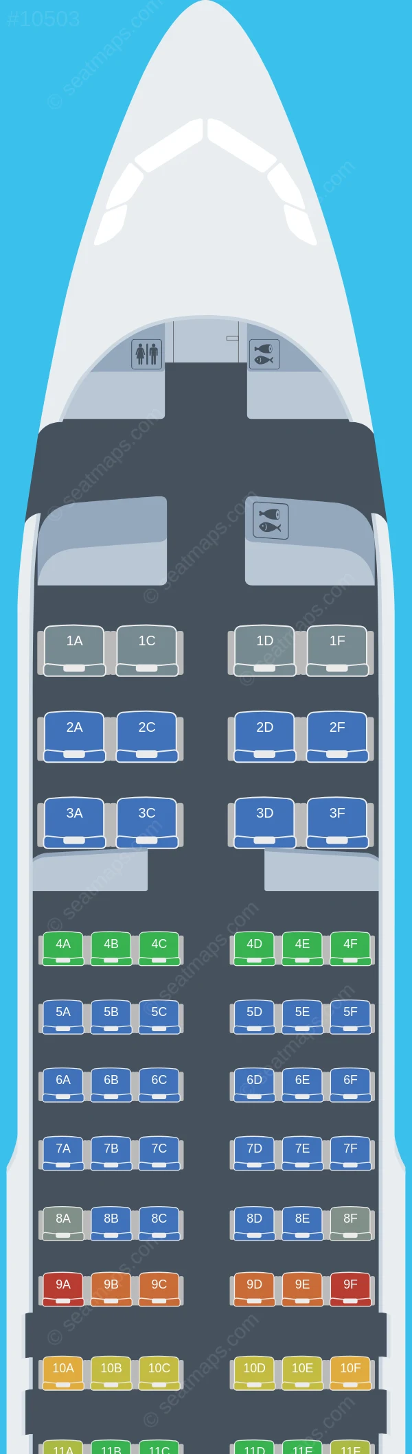 Meraj Air Airbus A320-200 seatmap preview