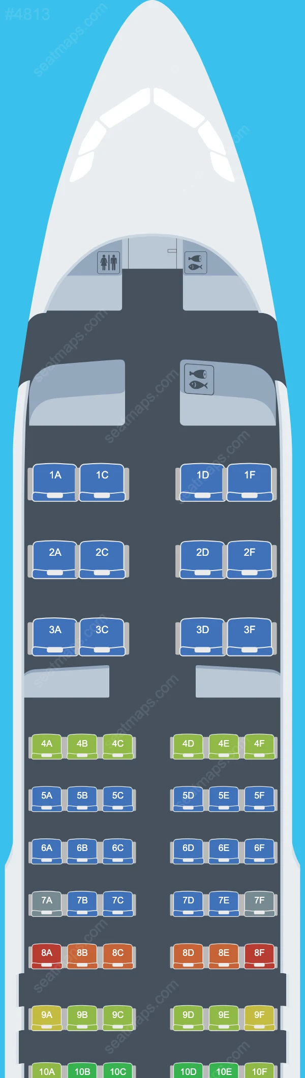Yemenia Airbus A320 Seat Maps A320-200