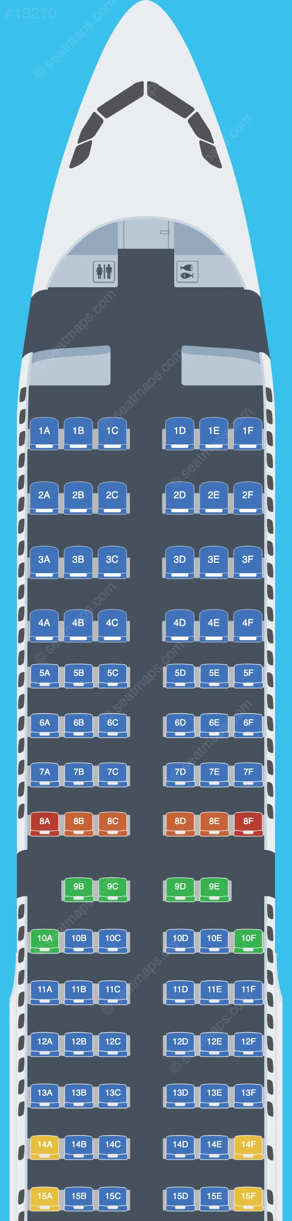 Global Crossing Airlines Airbus A321-200 V.3 seatmap preview