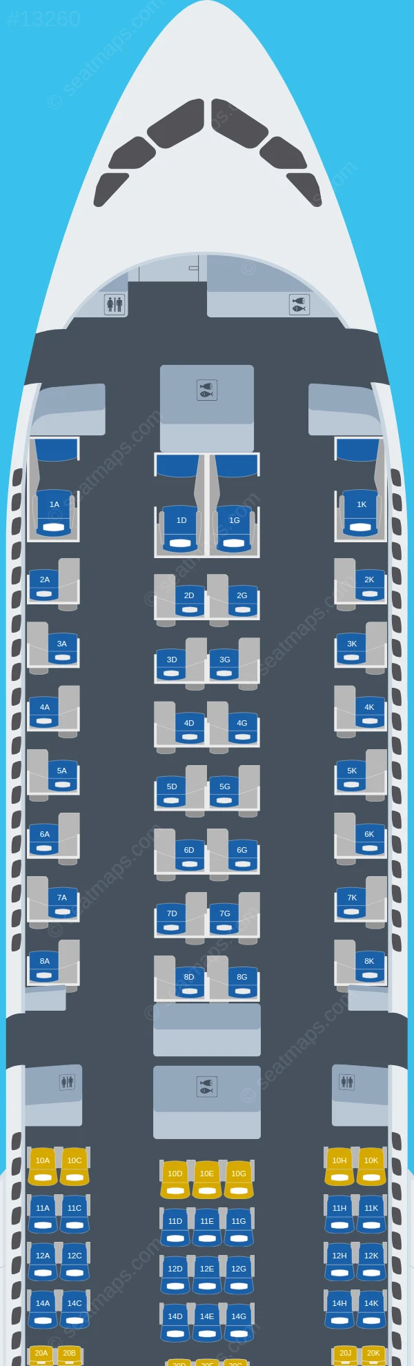 Edelweiss Air Airbus A350-900 V.2 seatmap preview