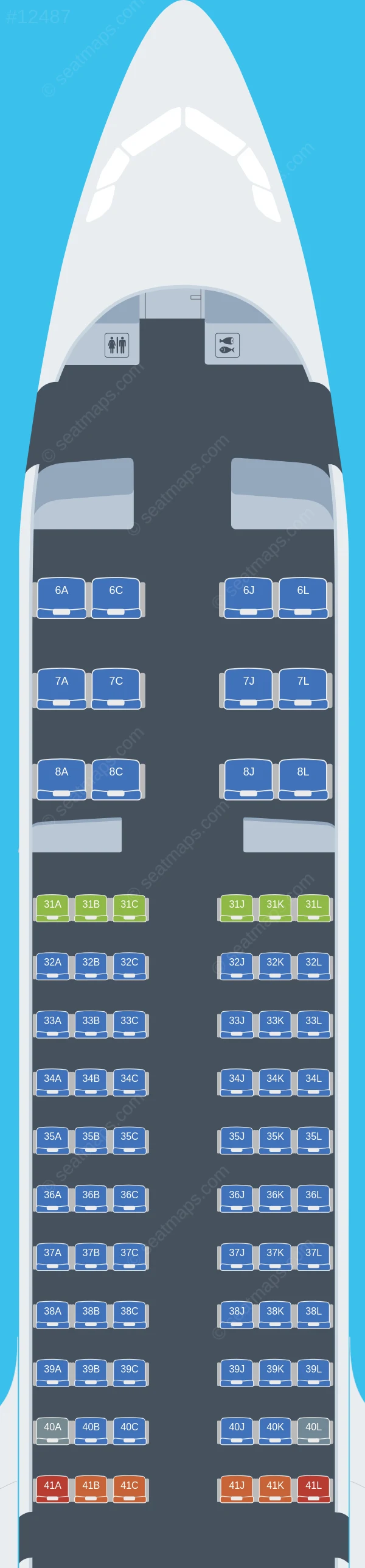 China Eastern Airbus A321neo seatmap preview