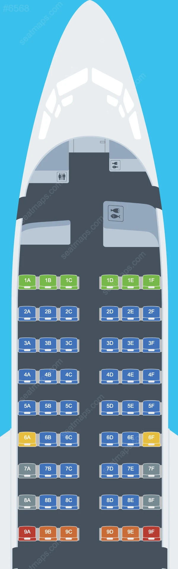 Blue Air Boeing 737 Seat Maps 737-500 V.1