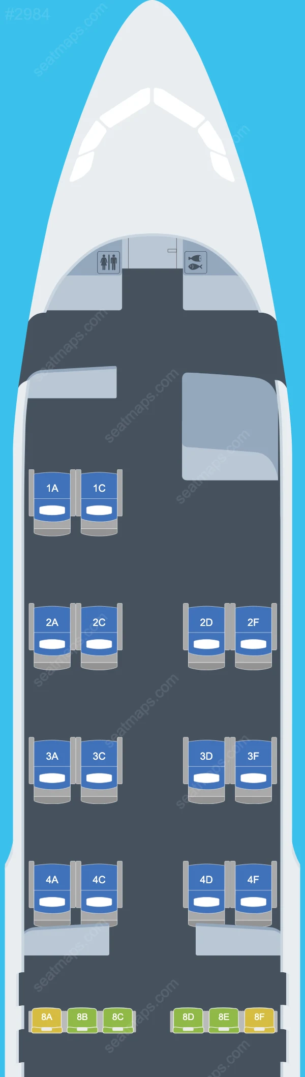 Схема салона Gulf Air в самолете Airbus A320 A320-200 V.2