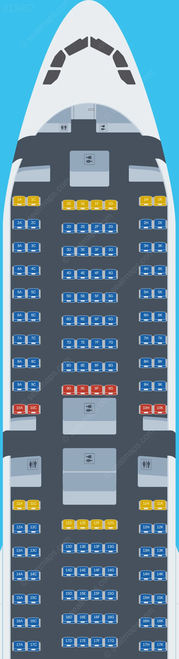 Thai AirAsia X Airbus A330-300 V.1 seatmap preview
