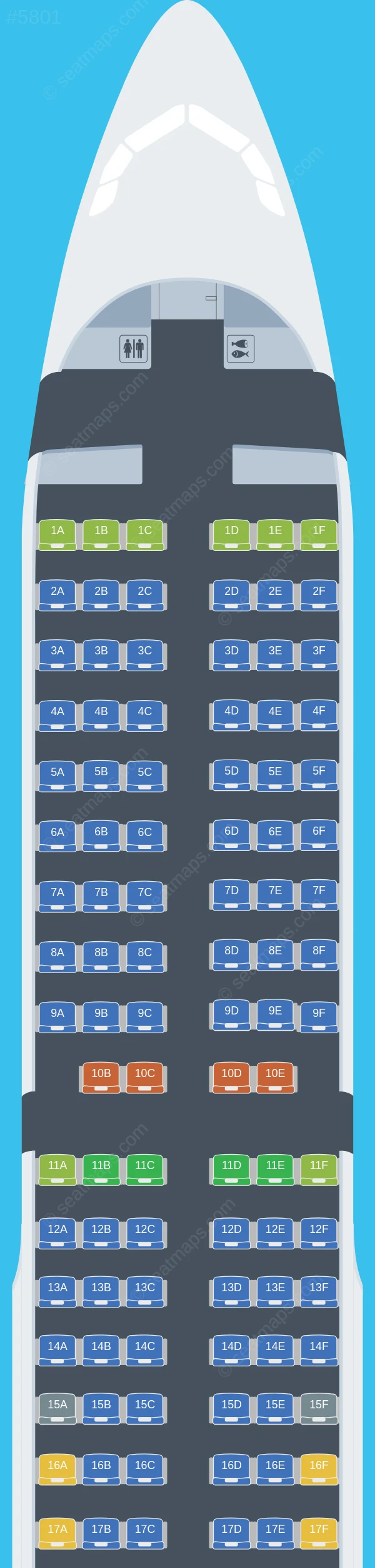 Volaris Airbus A321-200 V.2 seatmap preview