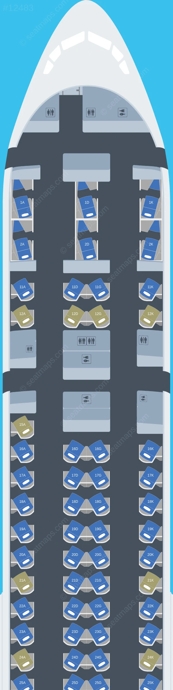 T'way Air Boeing 777-300ER V.1 seatmap preview