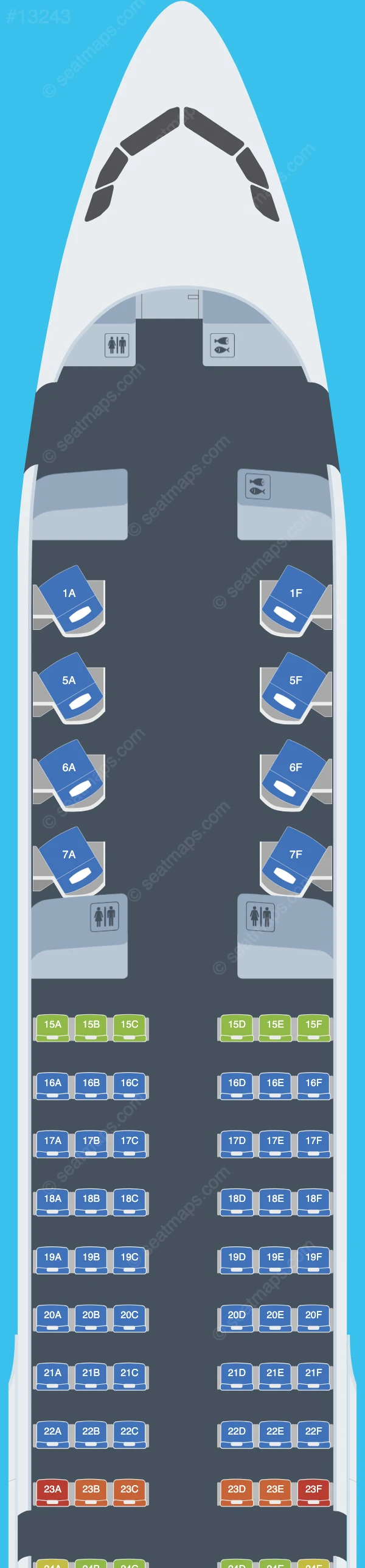 Etihad Airways Airbus A321neo V.4 seatmap preview