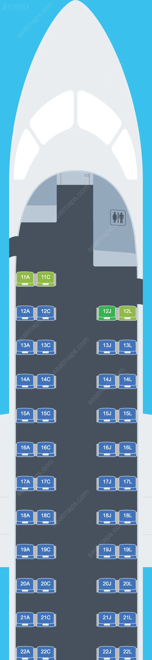 Zambia Airways Bombardier Q400 Seat Maps Q400