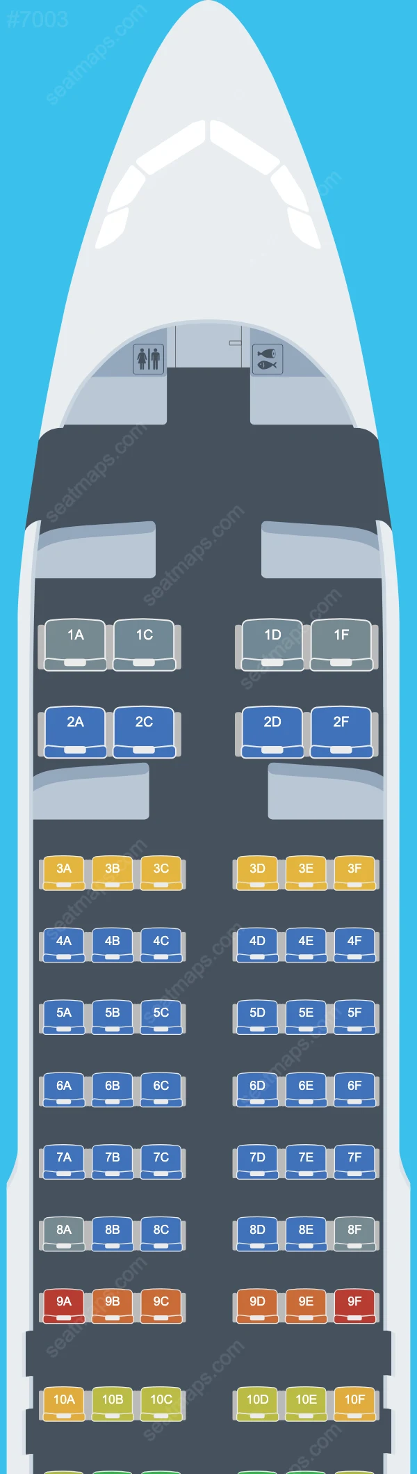 Lucky Air Airbus A320 Seat Maps A320-200 V.3