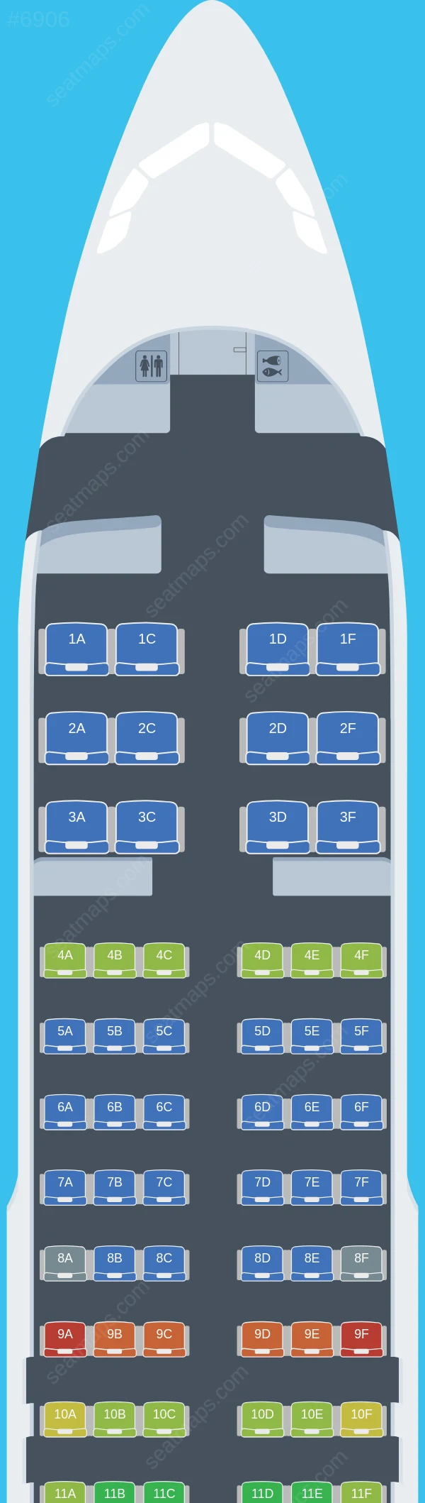 Global Aviation Operations Airbus A320-200 V.2 seatmap preview