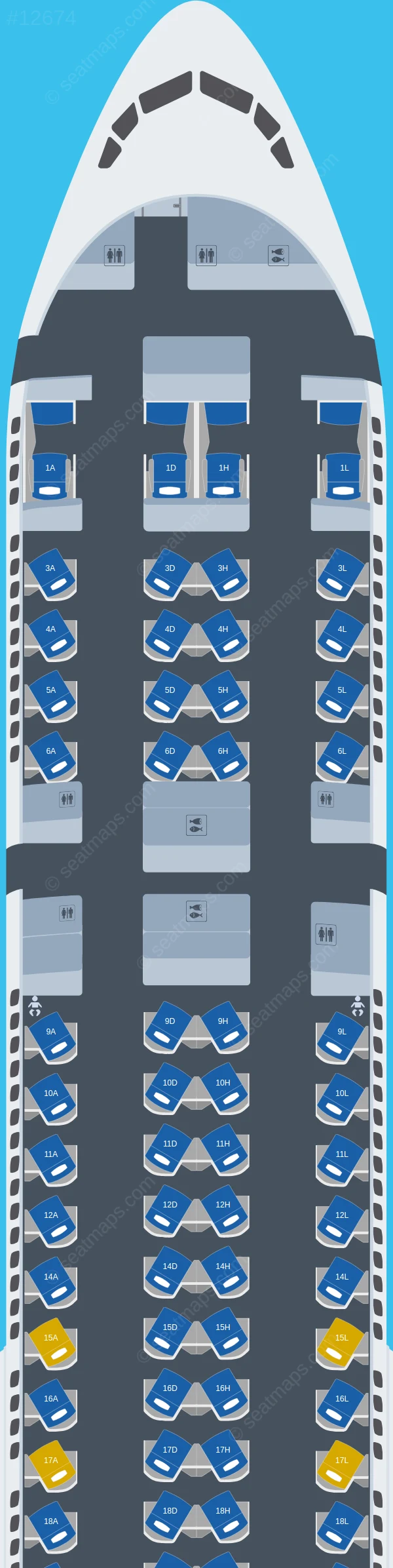 Seat Map Of Air France Boeing 777 300ER Aircraft Seat Map Of Air France Boeing 777 300ER Aircraft