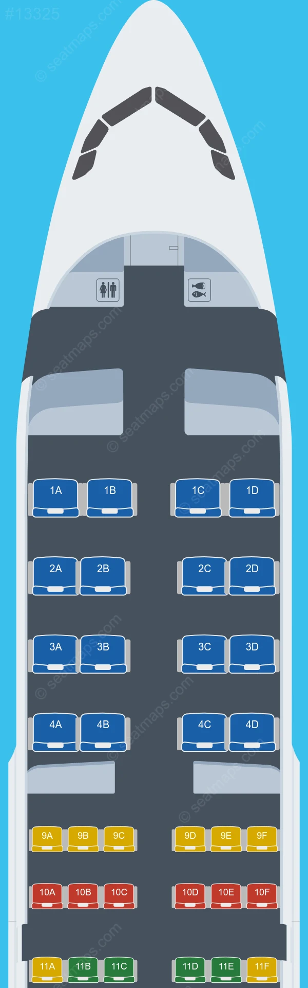 Air Côte d'Ivoire Airbus A319-100 V.3 seatmap preview