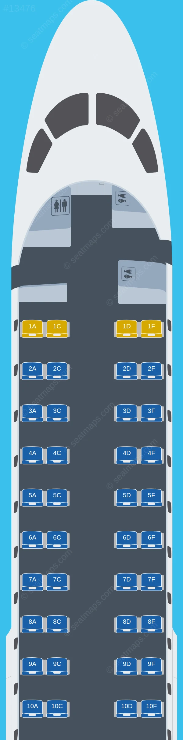GullivAir Embraer E175 seatmap preview