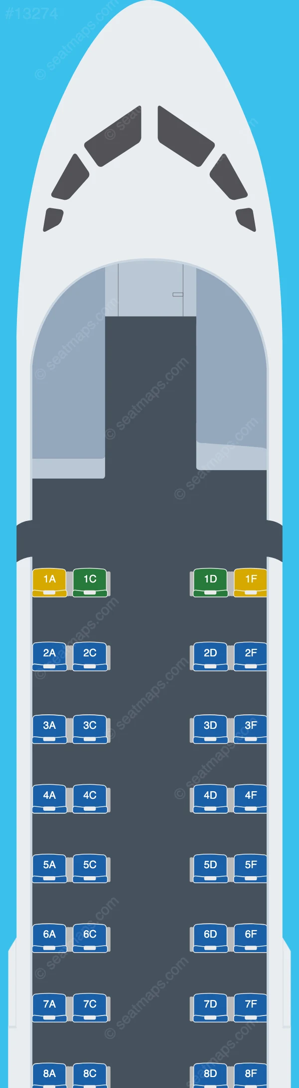 Flightlink Limited ATR 72-500 seatmap preview