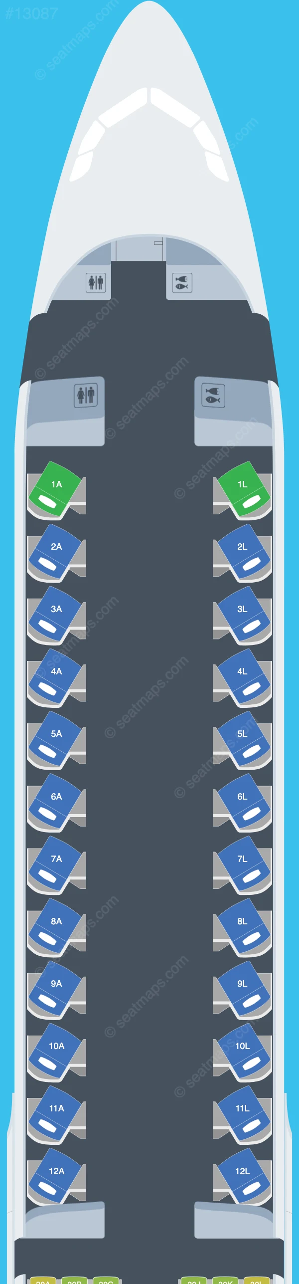 Saudia Airbus A321neo XLR seatmap preview