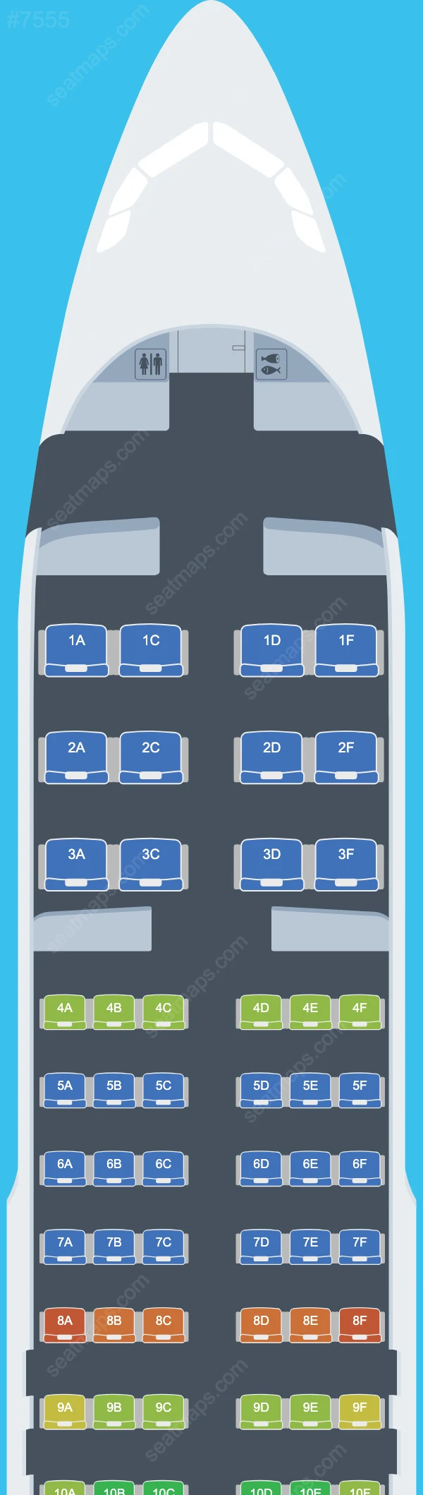 Solomon Airlines Airbus A320-200 seatmap preview