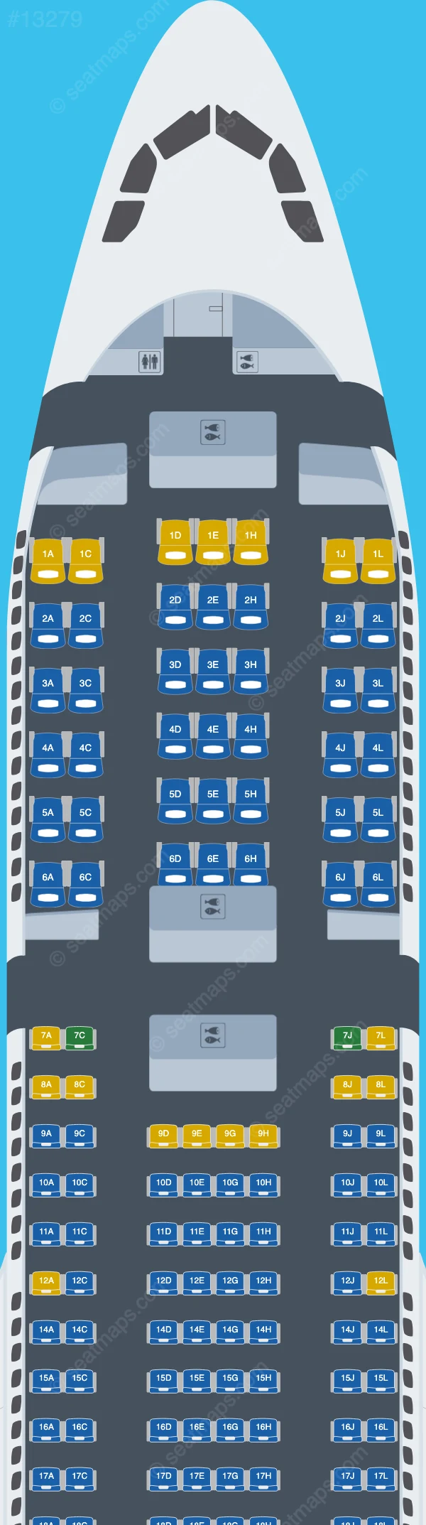 LEVEL Airbus A330-200 V.1 seatmap preview