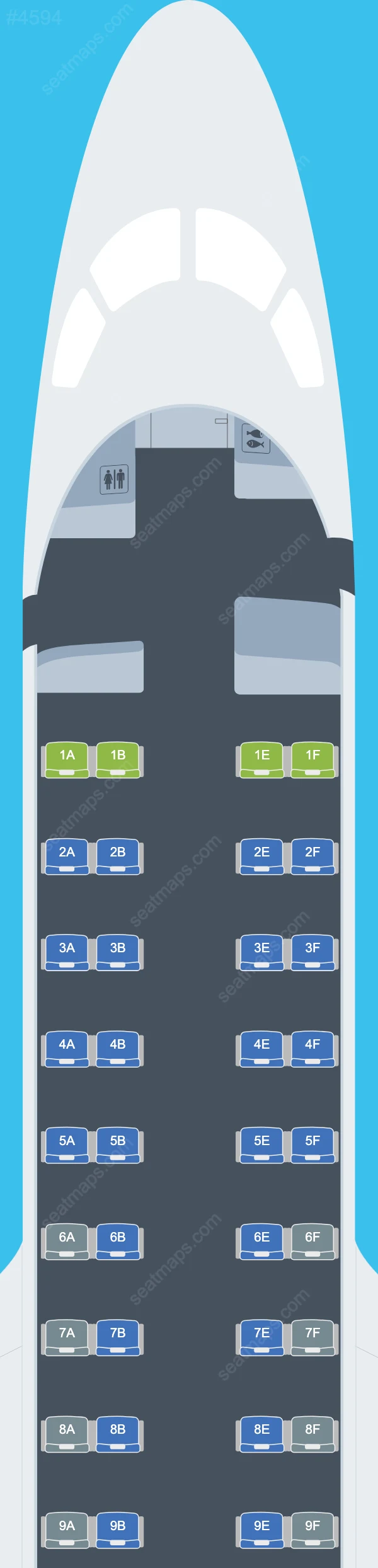Airnorth Embraer E170 seatmap mobile preview