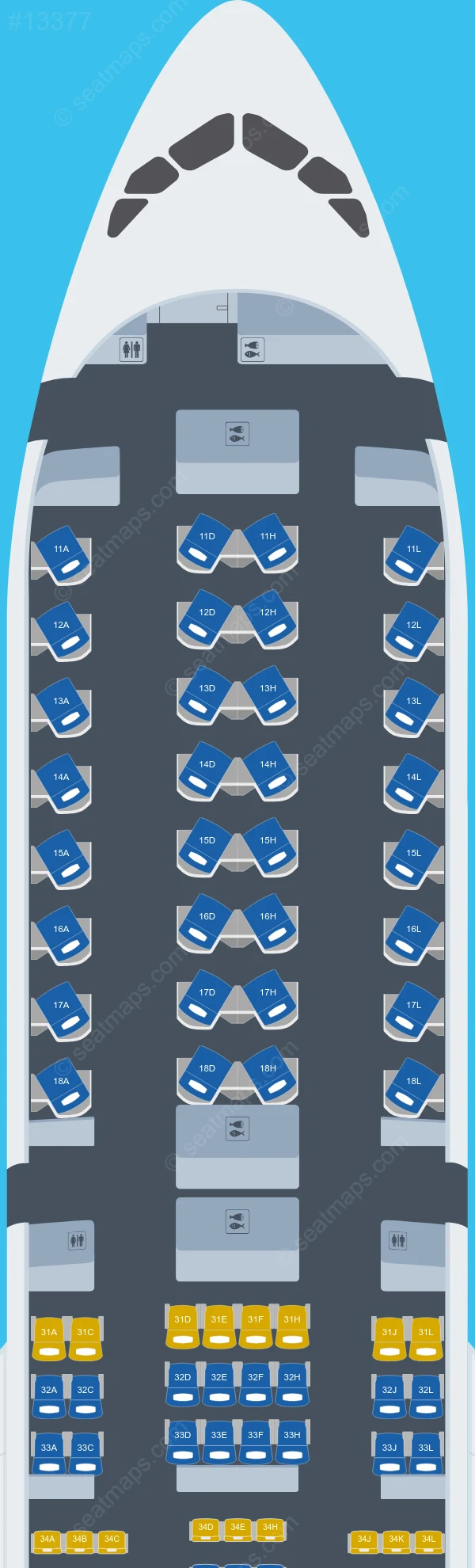 Shenzhen Airlines Airbus A350-900 seatmap preview