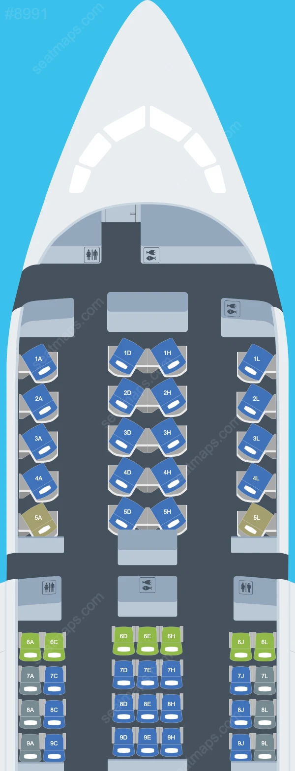 American Airlines Boeing 787 Seat Maps 787-8 V.1
