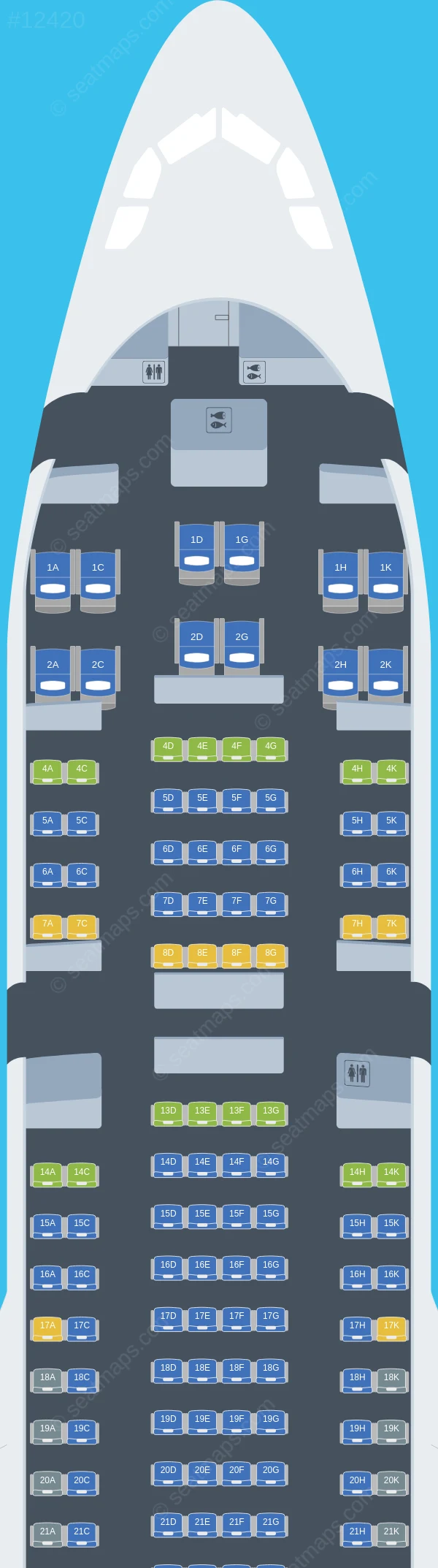 Air Transat Airbus A330-200 V.3 seatmap preview