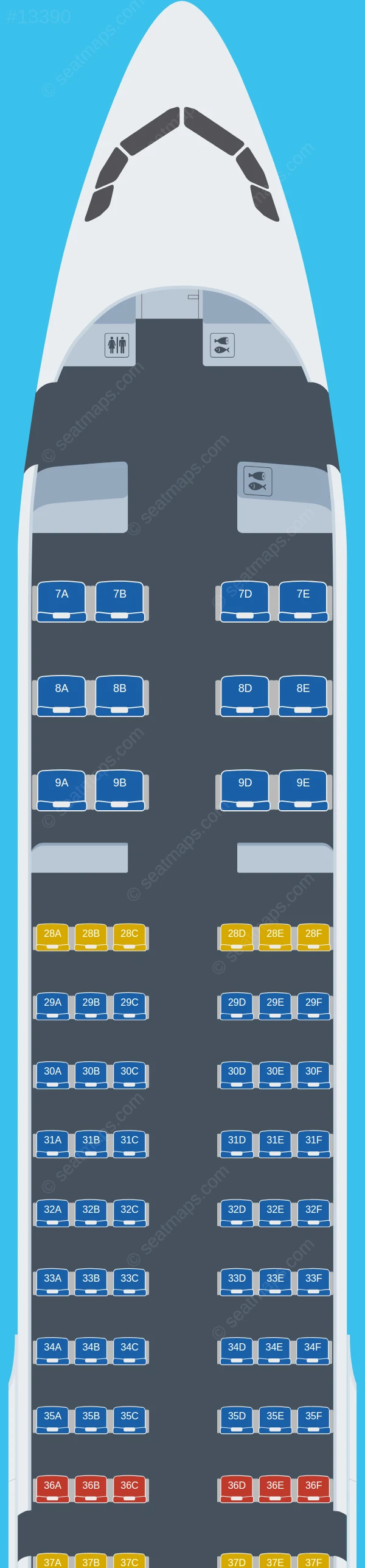 Asiana Airlines Airbus A321neo V.1 new seatmap preview