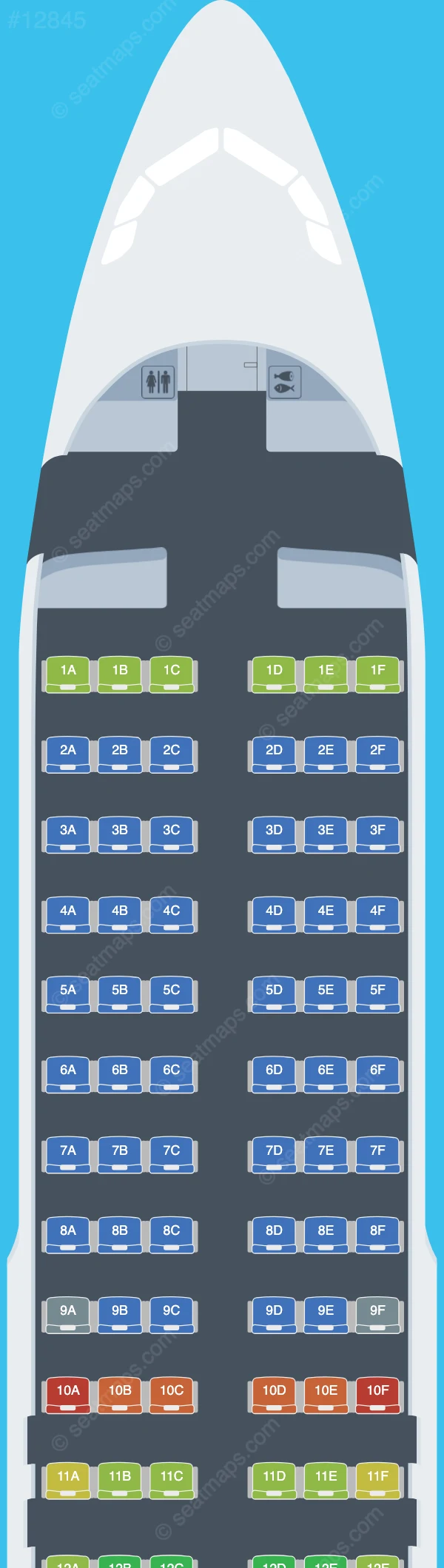 South African Airways Airbus A320-200 V.4 seatmap preview