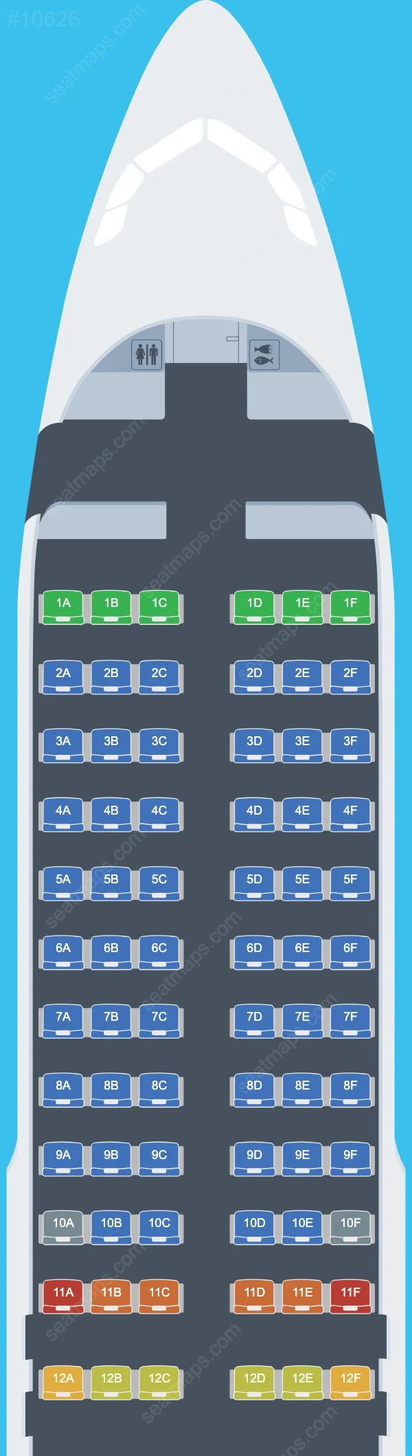Схема салона HiSky в самолете Airbus A320 A320-200