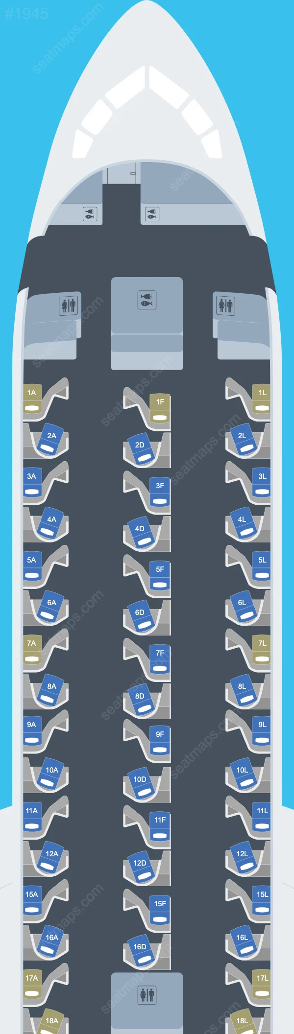 United Boeing 767-300 ER seatmap mobile preview