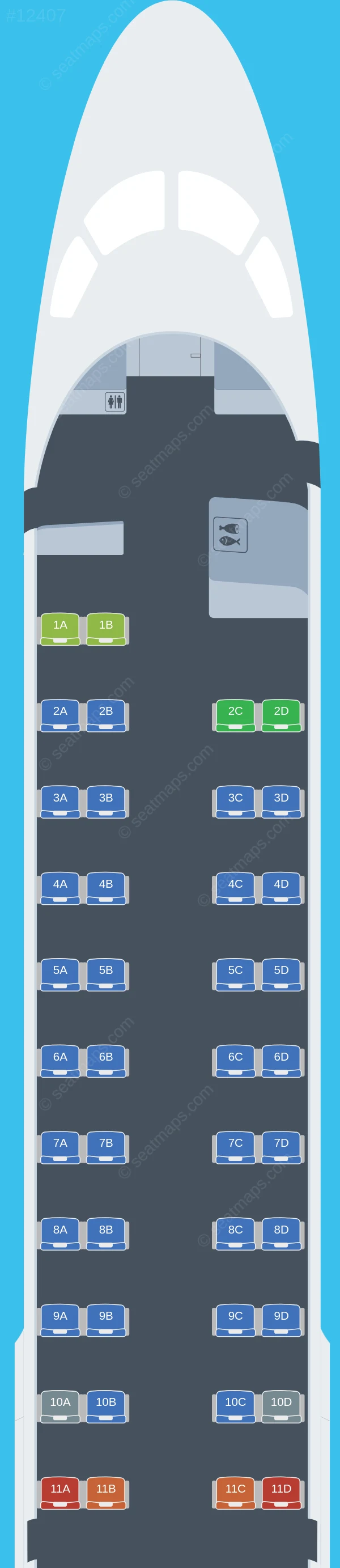 British Airways Embraer E190 V.2 seatmap preview