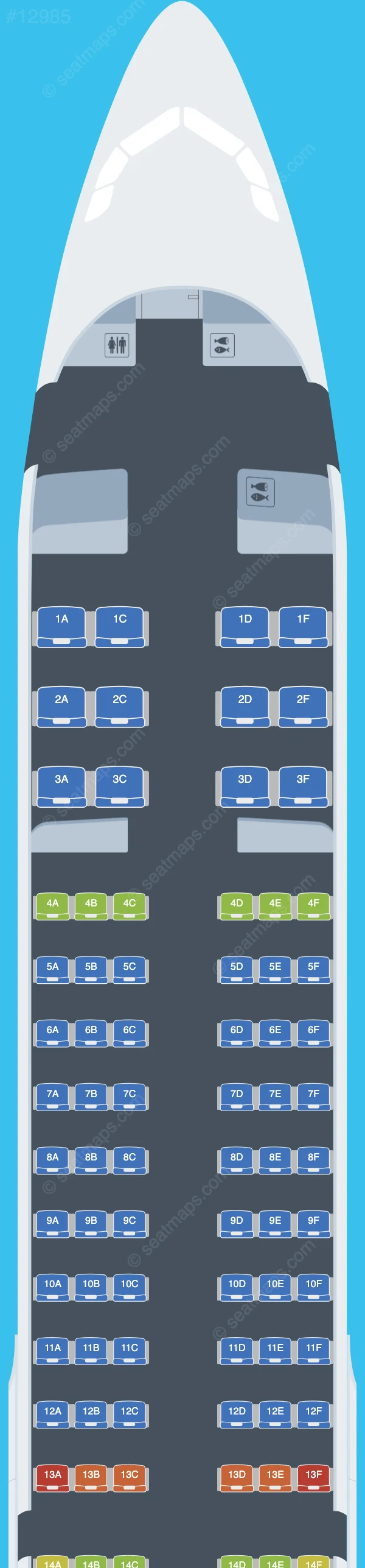 IndiGo Airbus A321neo XLR seatmap preview