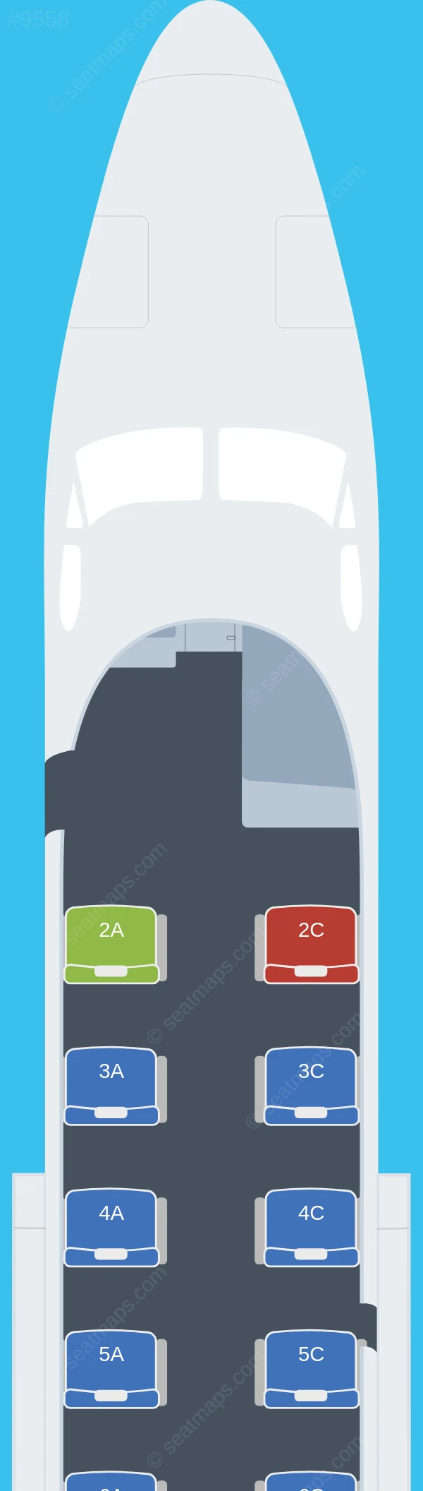 Wasaya Airways Beechcraft 1900D seatmap preview