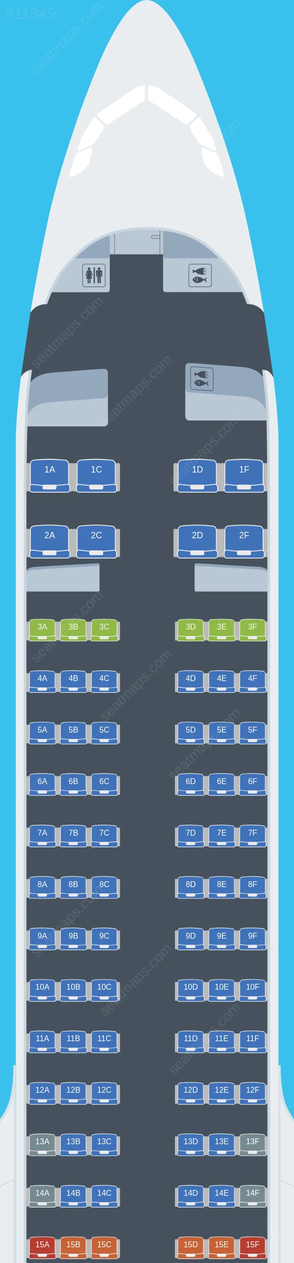 West Air Airbus A321neo aircraft seat map  A321neo