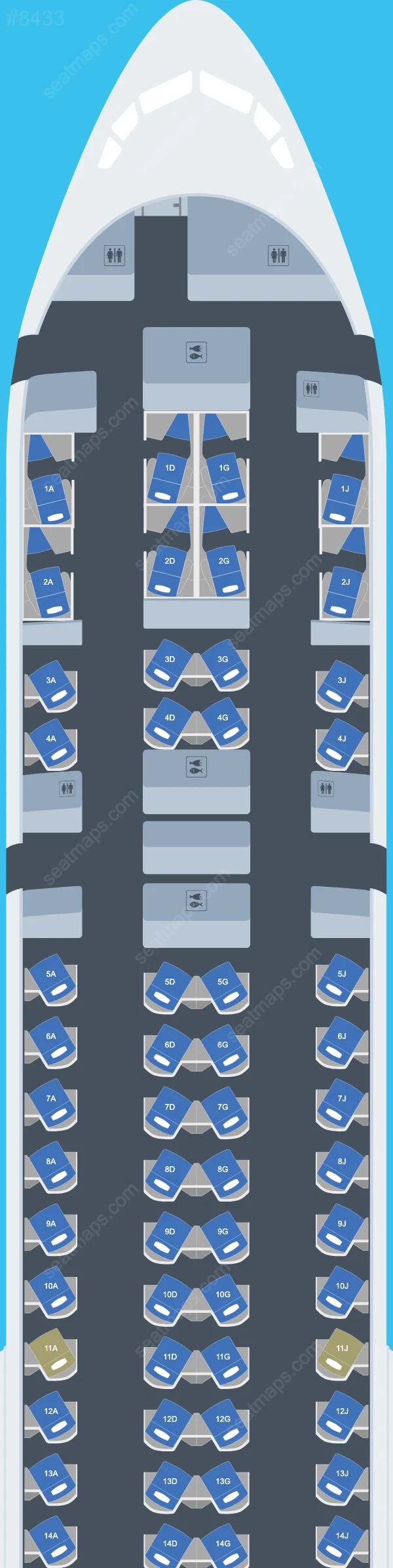 American Airlines Boeing 777-300 ER seatmap mobile preview