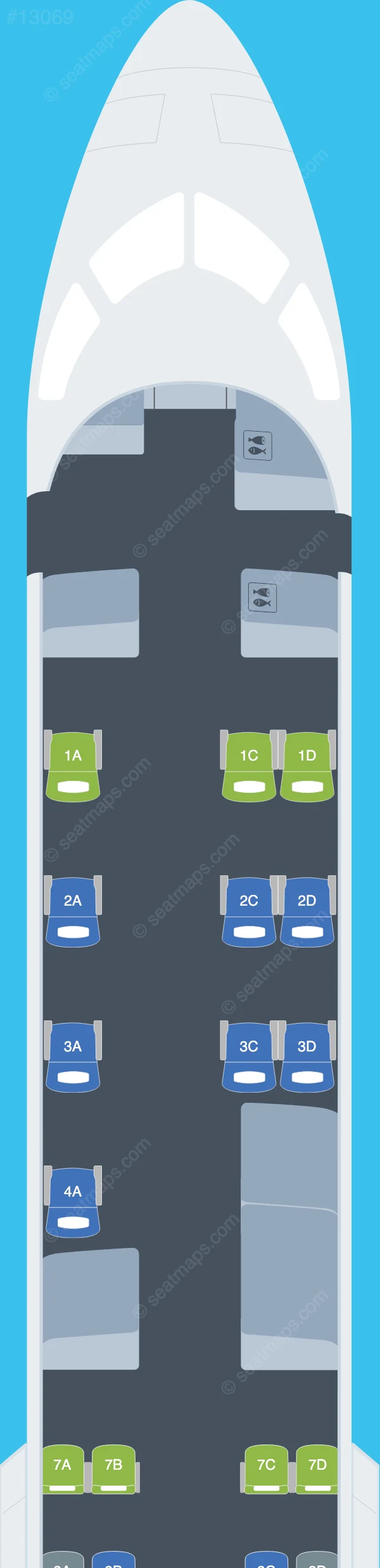 SkyWest Airlines Bombardier CRJ550 V.2 DL seatmap preview