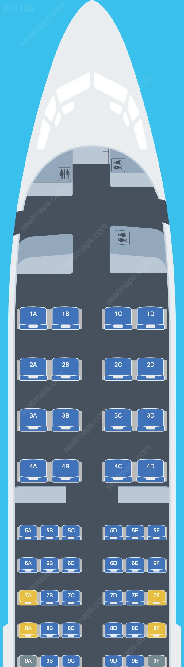 Daallo Airlines Boeing 737 aircraft seat map  737-400