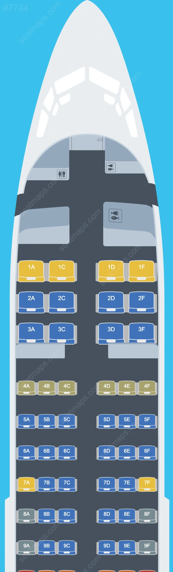 MIAT Mongolian Airlines Boeing 737 Seat Maps 737-700 V.2