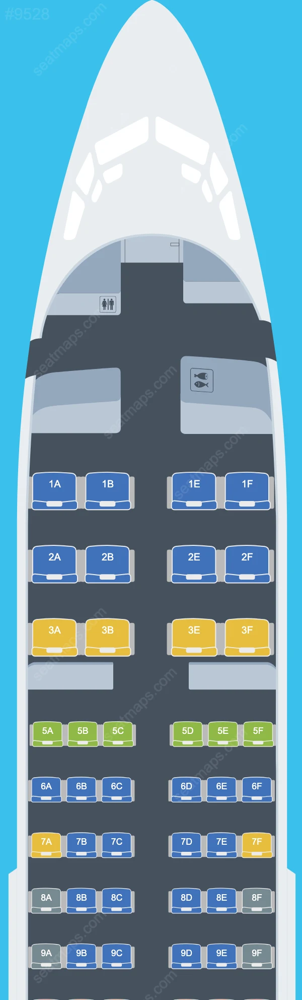 Copa Airlines Boeing 737 aircraft seat map  737-700 V.2