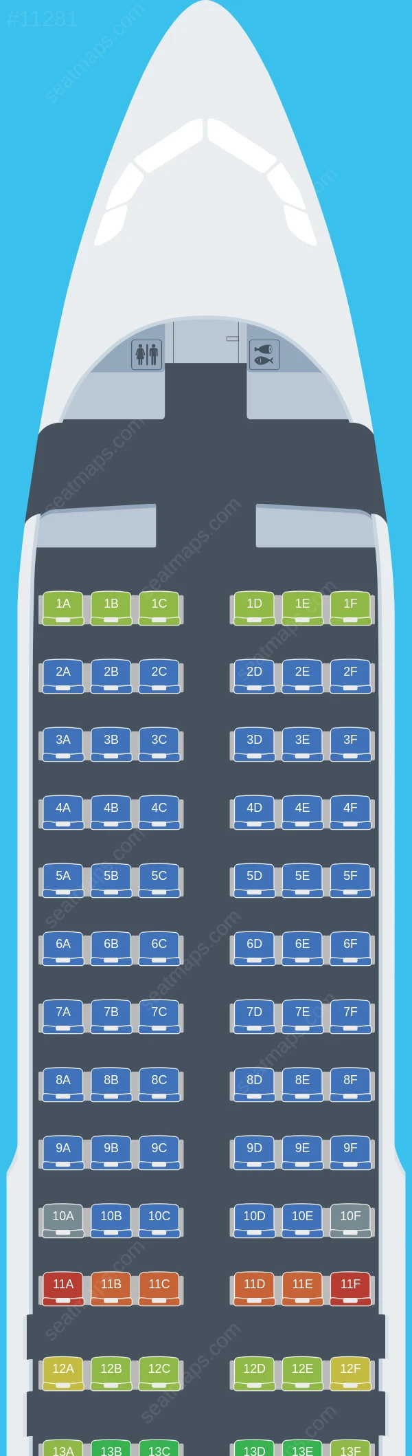 Plans des sièges de l'avion Airbus A320neo de Wizz Air Malta A320neo
