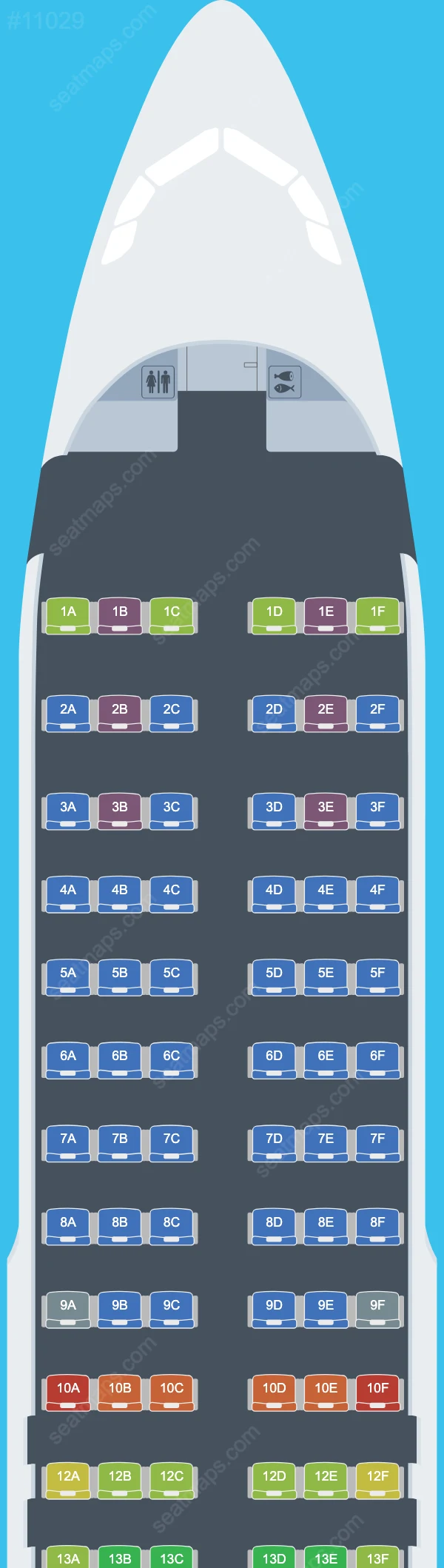 LIFT Airbus A320-200 seatmap preview