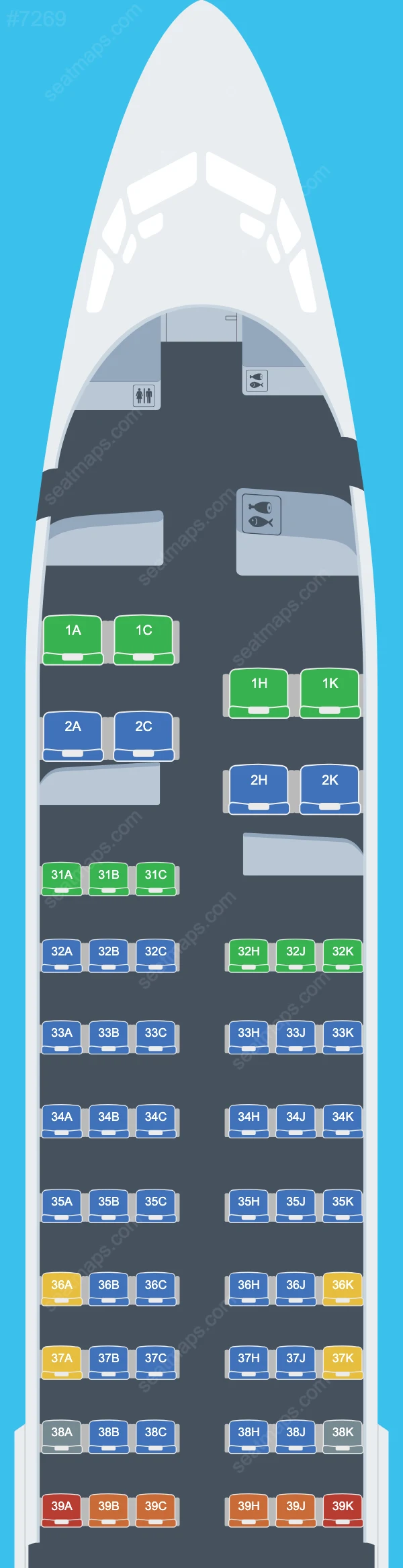 China Southern Boeing 737 Seat Maps 737-800 V.7